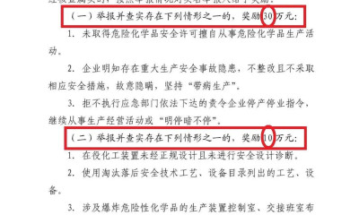 山东出台：《山东省安全生产举报奖励办法》 最高奖励50万