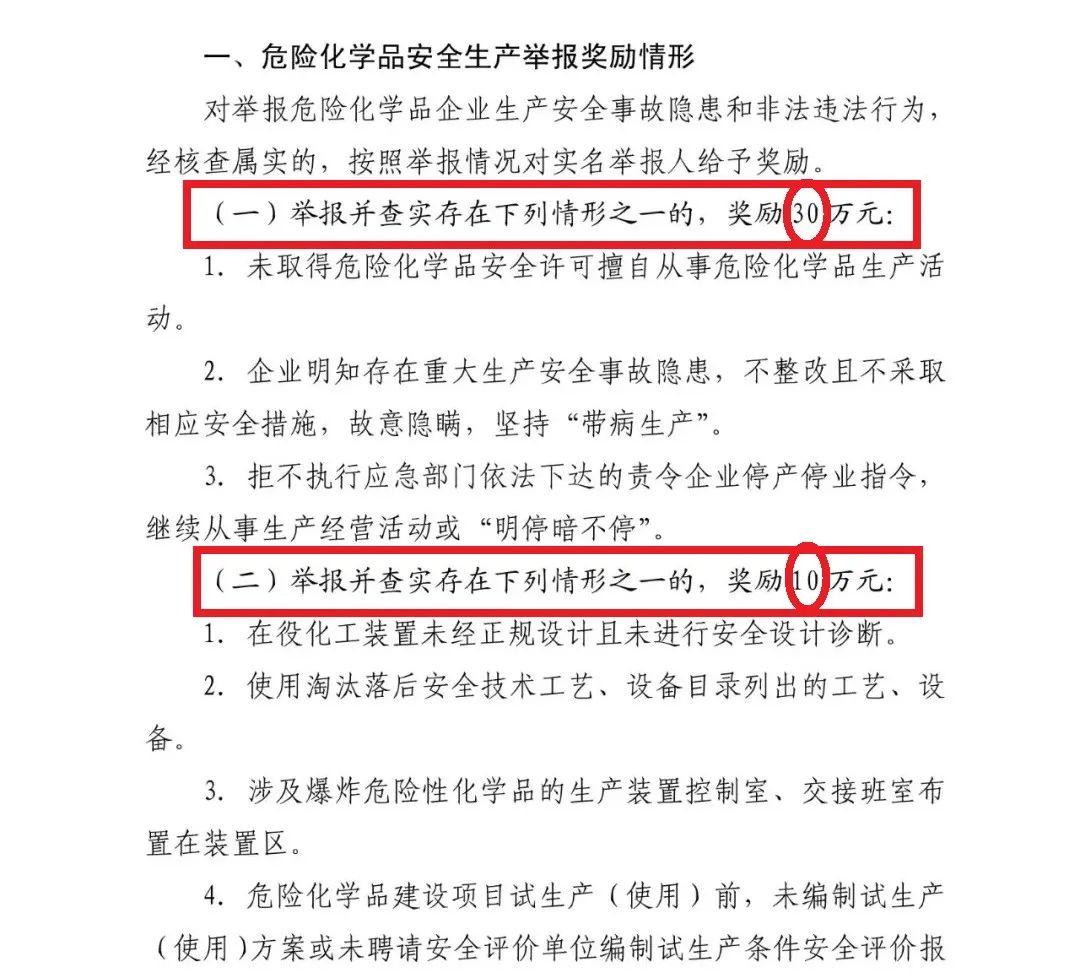 山东出台：《山东省安全生产举报奖励办法》 最高奖励50万