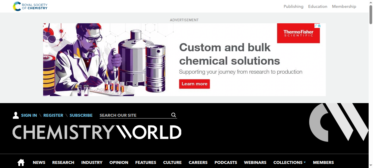 Chemistry World 网站(2026 年 10 月)